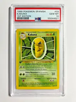 PSA 10 Gem Mint 1st Edition Kakuna 1999 Pokemon Base Set SPANISH #33 - Image 3