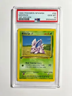 PSA 10 Gem Mint 1st Edition Nidoran 1999 Pokemon Base Set SPANISH #55 - Image 2