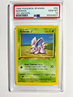 PSA 10 Gem Mint 1st Edition Nidoran 1999 Pokemon Base Set SPANISH #55 - Image 3