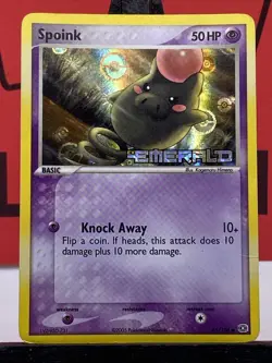 Spoink 65/106 Emerald Stamped Pokemon TCG Holo Common 2005 MP - Image 3