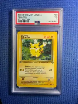 1999 Pokemon Jungle 1st Edition Pikachu 60/64 Jungle PSA 3 - Image 1