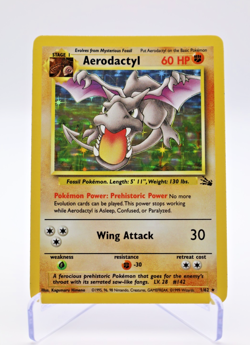 1999 Pokemon - Aerodactyl - Fossil Set - Holo Rare 1/62 [MP - LP] - Image 1