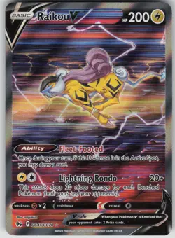 Pokemon TCG Raikou V Ultra Rare Crown Zenith: Galarian Gallery GG41/GG70 - Image 1