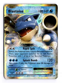 Blastoise EX 21/108 Evolutions Holo Ultra Rare Pokemon Heavy Play+ - Image 1