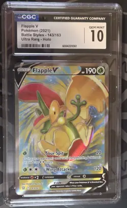 Flapple V 143/163 Full Art Ultra Rare - Battle Styles Pokemon - CGC 10 GEM MINT - Image 1