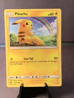 Pokemon TCG Pikachu #28/73 Shining Legends Sun & Moon Common Non Holo NM - Image 1