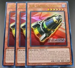 Yugioh! 3x R.B. Lambda Cannon DOOD-EN090 Ultra Rare 1st Ed NM - Image 1