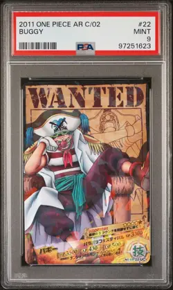 🔥📈2011 One Piece AR Carddass Buggy Wanted! 02-22 PSA 9 Mint POP 1 RARE CARD - Image 1