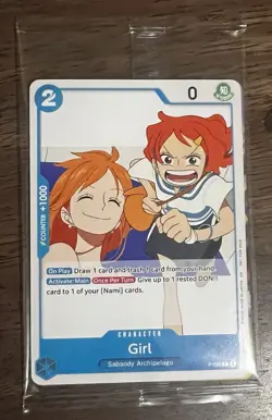 Sealed One Piece Promo Card P-096 Girl Nami OP14 Pre Release - Image 1