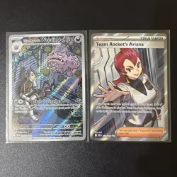 Pokemon Card Team Rocket's Ariana 224/182 and Weezing 199/182 Destined Rivals - Image 2