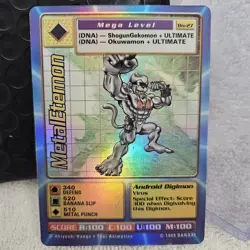 1999 MetalEtemon Bo-27 Series 1 Booster Digimon Card NM Battle Bandai Holo Foil - Image 1