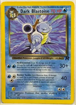 Dark Blastoise - 20/82 -Pokemon Team Rocket Unlimited Rare Card WOTC NM NON HOLO - Image 1