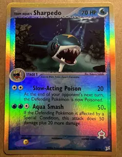 POKEMON EX TEAM MAGMA VS TEAM AQUA SHARPEDO REVERSE HOLO CARD 18/95 LP - Image 1