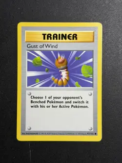Pokemon TCG Gust Of Wind Base Set 93/102 Regular Shadowless Card - Image 1