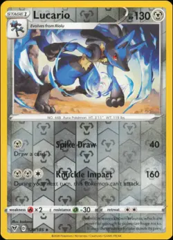 Pokemon - Lucario #120/185 - SWSH04: Vivid Voltage Reverse Holo - Image 1