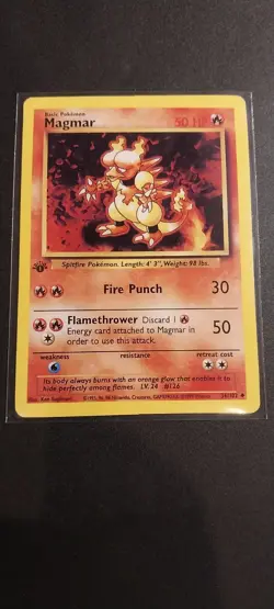 1999 Pokemon Magmar 1st Edition Base Set 36/102 WOTC Lp/Vg - Image 1