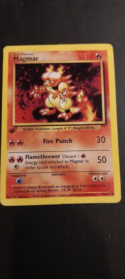 1999 Pokemon Magmar 1st Edition Base Set 36/102 WOTC Lp/Vg - Image 2