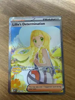 POKEMON TRAINER Lillie's Determination 184/132 Mega Evolution Holo FAST SHIPPING - Image 1