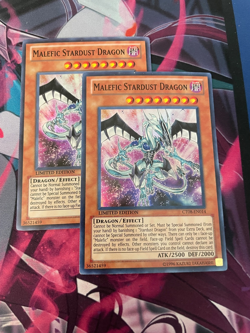 YUGIOH - MALEFIC STARDUST DRAGON X2 - SUPER RARE - CT08 - LIMITED EDITION - NM - Image 1