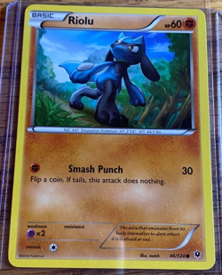 Pokemon TCG Riolu XY Fates Collide 46/124 Regular Common Card Near Mint Basic - Image 1