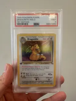 PSA 9 1st Edition Dragonite 4/62 Holo Rare Fossil 1999 - Pokemon Card - Image 1