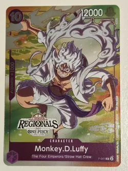 One Piece Card Game Monkey.D.Luffy P-041 Online Regionals 2024 Promo English - Image 1