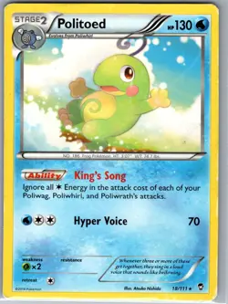 Politoed 18/111 Non Holo XY - Furious Fists - Pokemon Card - NM - Image 1