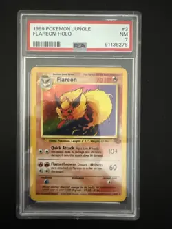 1999 POKEMON JUNGLE #3 FLAREON-HOLO PSA 7 - Image 1
