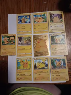 Pikachu Pokemon Card Lot of 10 - Includes Gold Pikachu VMAX! - Great Collector’s - Image 1