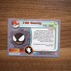 Gastly #92 Topps Pokemon TV Animation Series 2 2000 Non-Holo - Image 2