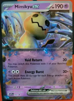 Mimikyu EX SVP 004 Pokemon TCG Scarlet and Violet Black Star Promo Holo 2023 NM - Image 1