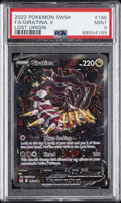 2022 POKEMON SWORD & SHIELD LOST ORIGIN #186 FULL ART/GIRATINA V PSA 9 - Image 1