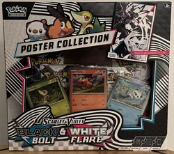 Pokemon Scarlet & Violet Black Bolt and White Flare Poster Collection NEW - Image 1