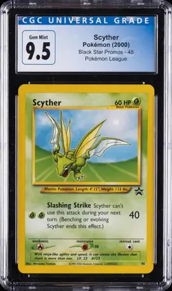 2000 POKEMON BLACK STAR PROMOS POKEMON LEAGUE #45 SCYTHER CGC 9.5 - Image 1