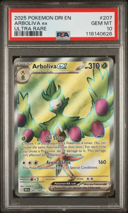 2025 POKEMON DRI EN-DESTINED RIVALS ULTRA RARE #207 ARBOLIVA EX PSA 10 - Image 1