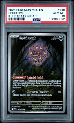 2025 POKEMON MEG EN-MEGA EVOLUTION ILLUSTRATION RARE #148 SPIRITOMB PSA 10 - Image 1