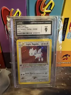 Pokemon light togetic 15/105 1st edition CGC 9 - Swirl - Image 1