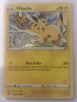 Pikachu 049/195 Regular SWSH: Silver Tempest Pokemon TCG NM 2022 - Image 1