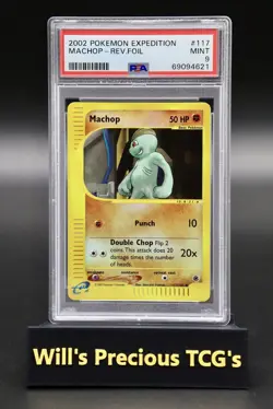 PSA 9 Machop 117/165 Expedition 2002 Reverse Holo Pokemon Card Rare E-Series - Image 1