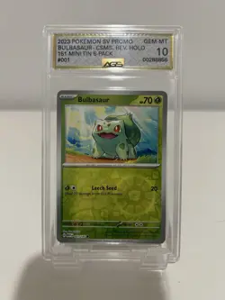 2023 Pokemon SV Promo 1/ 165 Bulbasaur Rev Holo Gem MT 10 Graded Card - Image 1