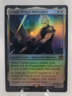 Cloud, Midgard Mercenary M #0010 FOIL Final Fantasy MTG NM - Image 1