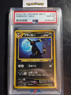 2000 Pokemon Japanese Neo 2 #197 Umbreon Holo PSA Gem 10 - Image 1