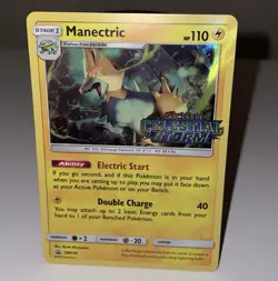 Manectric SM130 Sun And Moon SM Celestial Storm Prerelease Promo Stamped Pokemon - Image 1