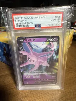 Espeon V 035 PSA 10 GEM Mint Eevee Heroes Pokemon 2021 (Korean) - Image 1