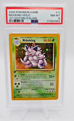 2000 POKEMON BASE SET 1ST EDITION ITALIAN #11 NIDOKING HOLO PSA 8 - Image 1