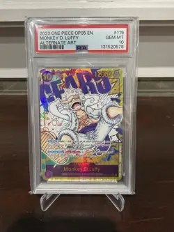 One Piece Card Game-Monkey.D.Luffy Op05-119 Full Art/Alt Art Sec Set PSA10 Eng - Image 2