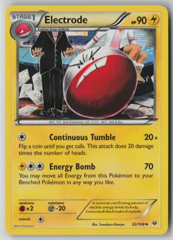 Electrode 22/108 Pokemon Roaring Skies Uncommon Lightly Played Card (LP) - Image 1
