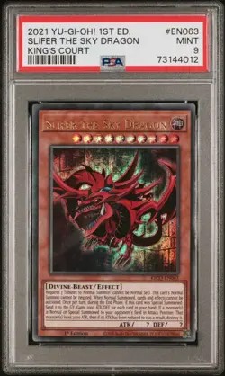 YU-GI-OH! SLIFER THE SKY DRAGON CARD 2021 KING'S COURT #EN063 - PSA 9 MINT - Image 1