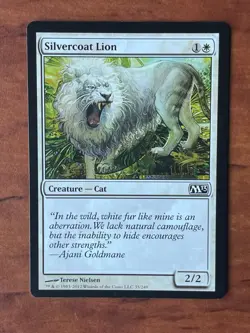 Silvercoat Lion MTG Magic the Gathering Card NM Near Mint M13 - Image 1