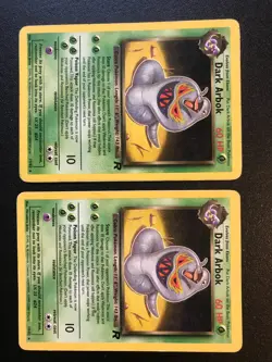 Dark Arbok 3 holo (2/82) 2 rare (19/82) Team Rocket set Pokemon cards lot HP - Image 4
